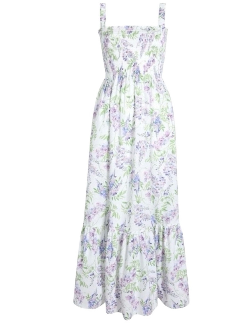 Hill House Home Anjuli Nap Dress Wisteria Floral Smocked Maxi Dress Cottage XS - Picture 2 of 9